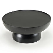 Akron - Modern Black & White Faux Marble Round Coffee Table - image 2