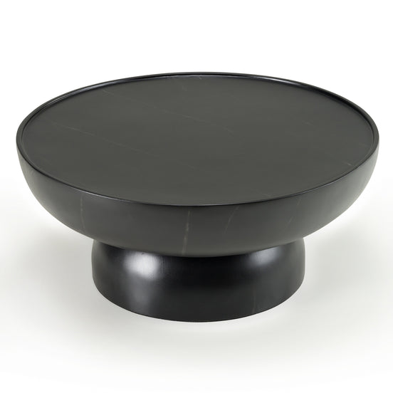 Akron - Modern Black & White Faux Marble Round Coffee Table - image 2