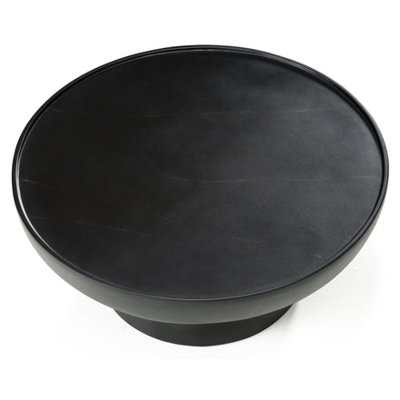Akron - Modern Black & White Faux Marble Round Coffee Table - image 3
