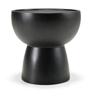 Akron - Modern Black & White Faux Marble Round End Table