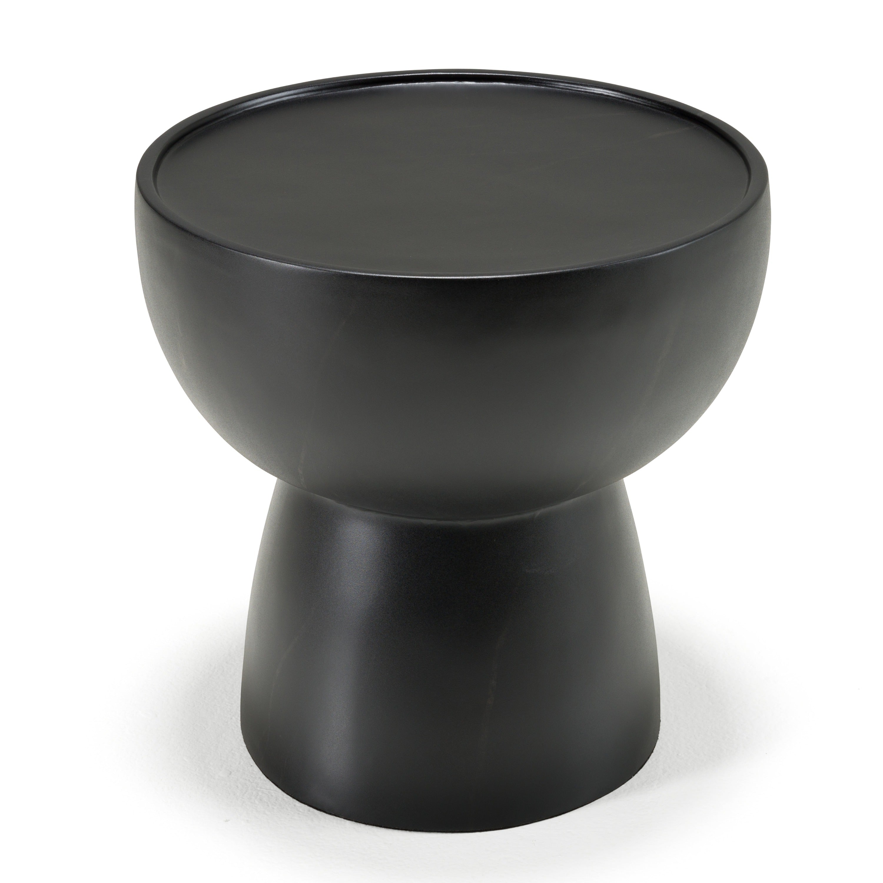 Akron - Modern Black & White Faux Marble Round End Table - image 2