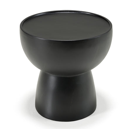 Akron - Modern Black & White Faux Marble Round End Table - image 2