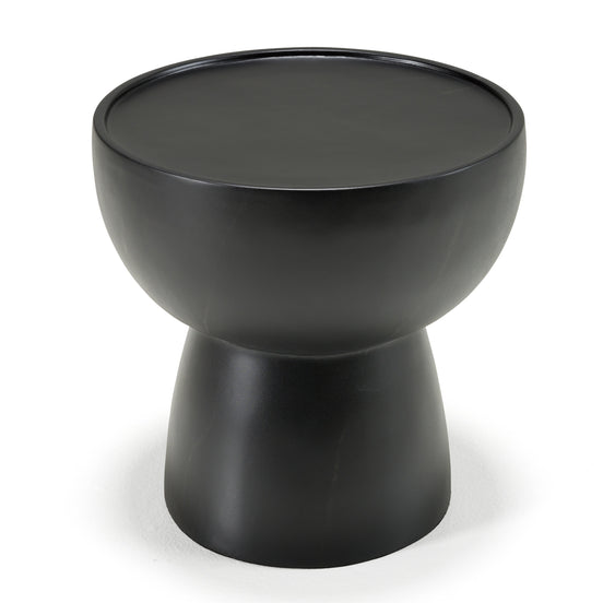 Akron - Modern Black & White Faux Marble Round End Table - image 2