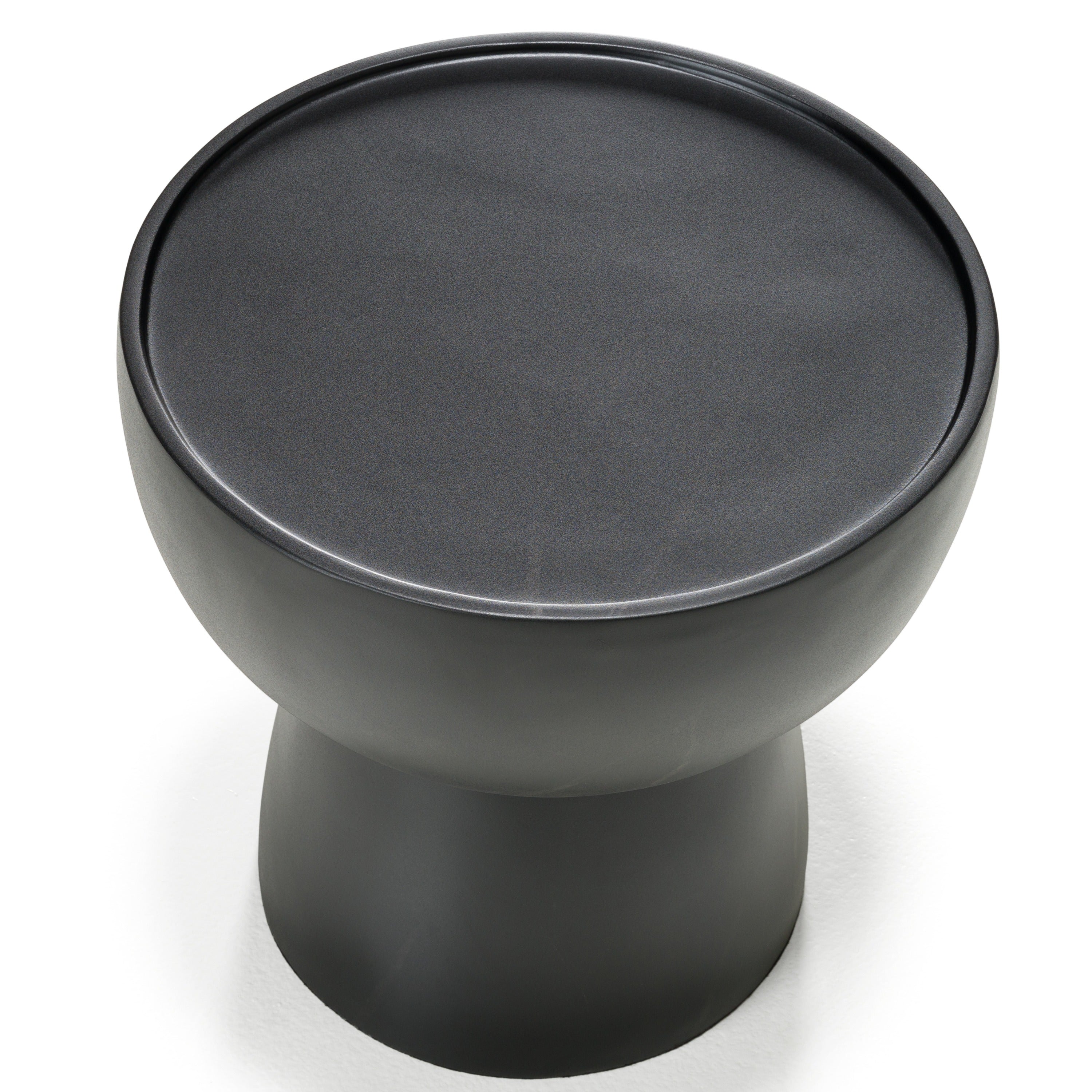 Akron - Modern Black & White Faux Marble Round End Table - image 3