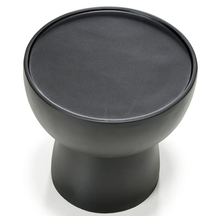 Akron - Modern Black & White Faux Marble Round End Table - image 3