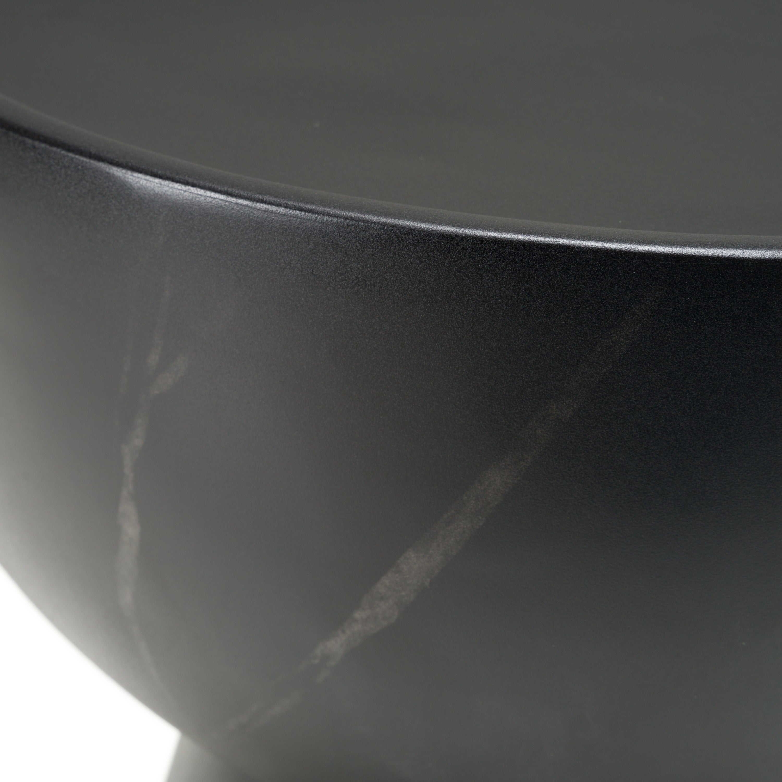 Akron - Modern Black & White Faux Marble Round End Table - image 4