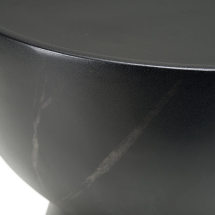 Akron - Modern Black & White Faux Marble Round End Table - image 4