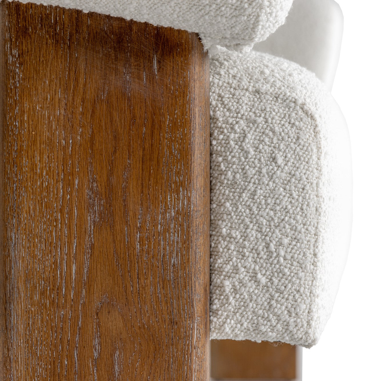 Aledo - Modern Off-White Fabric + Oak Loveseat - image 3