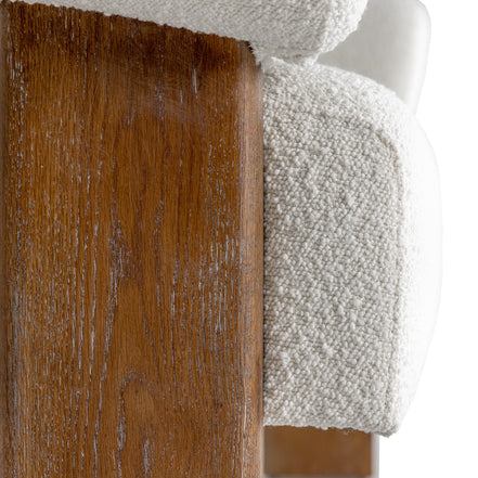 Aledo - Modern Off-White Fabric + Oak Loveseat - image 3