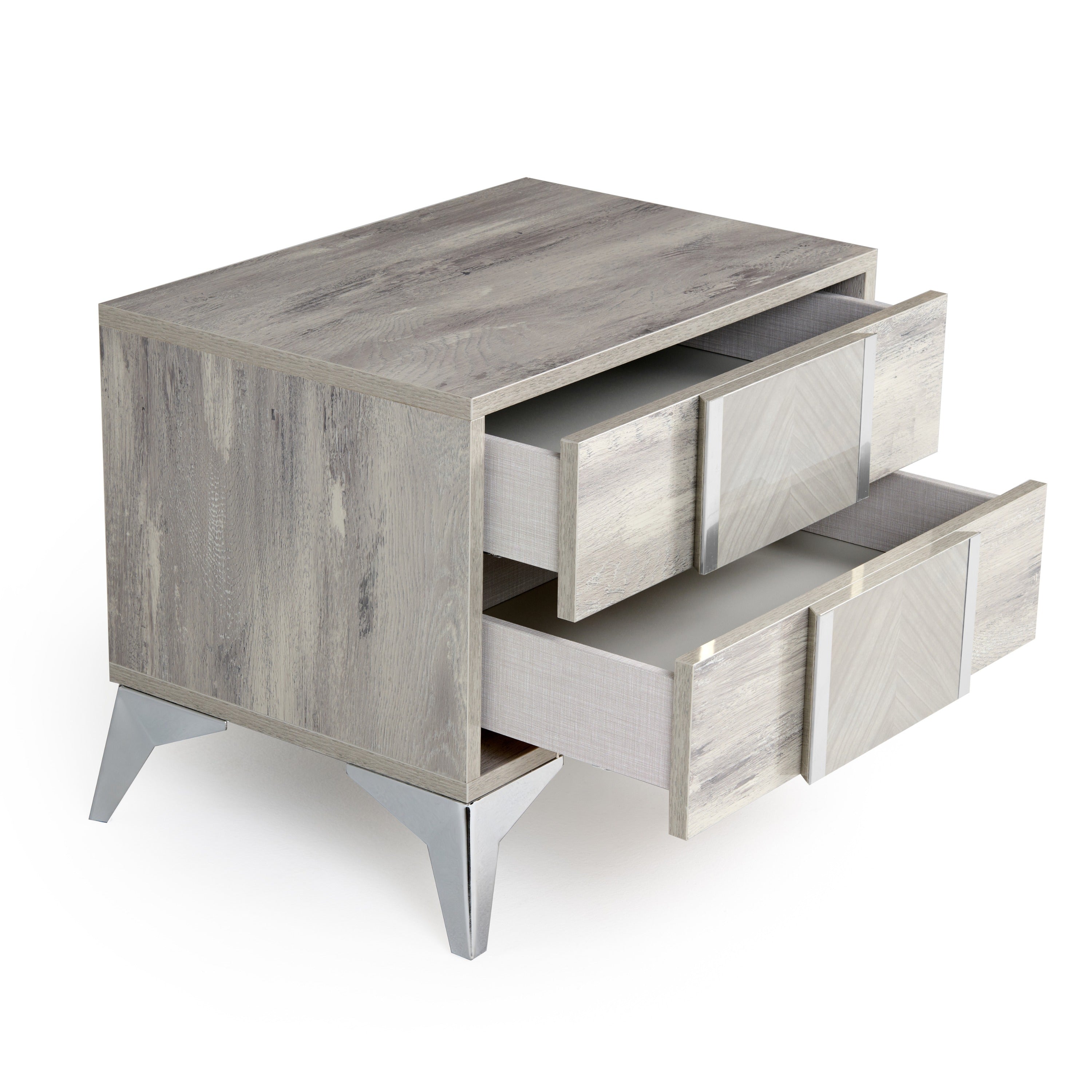 Alexa Italian Modern Grey Nightstand - image 4