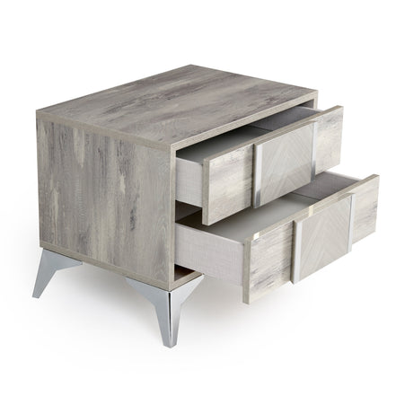 Alexa Italian Modern Grey Nightstand - image 4