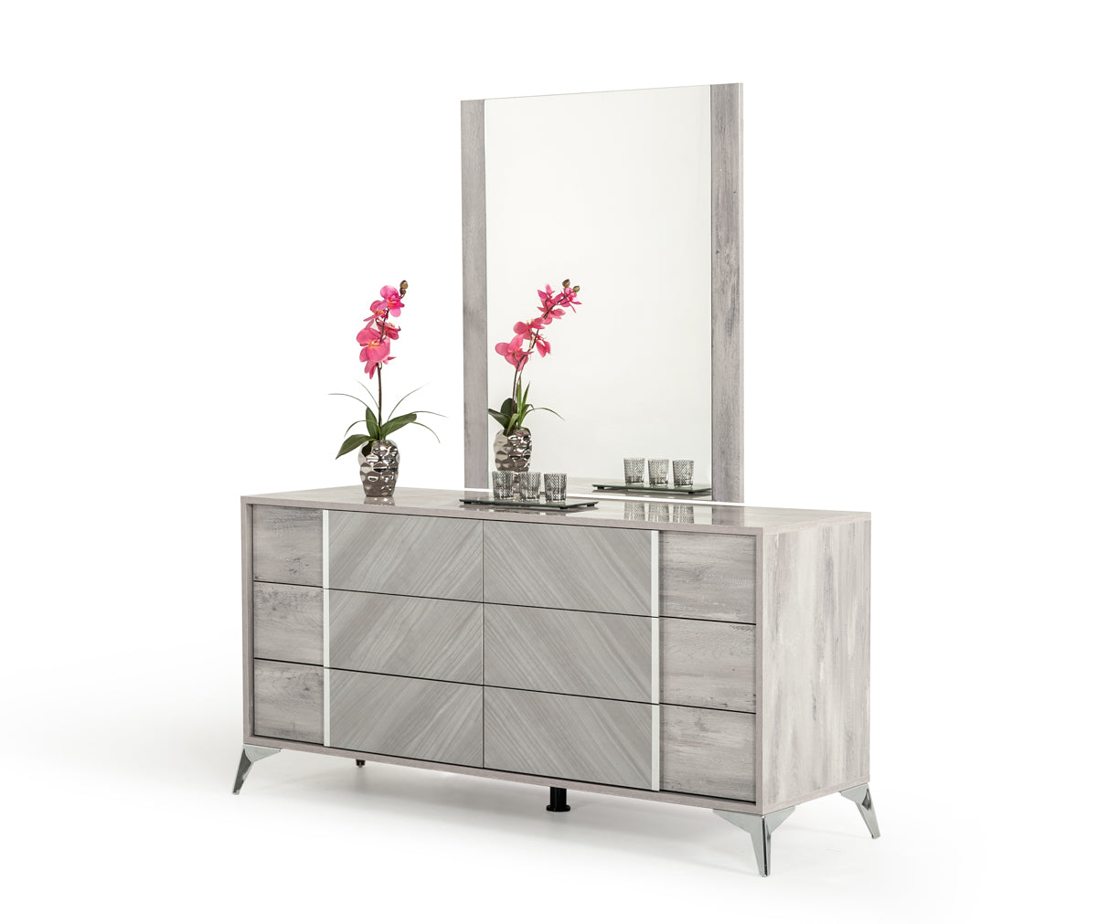 Alexa Italian Modern Grey Mirror - image 4
