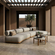 Alicante - Outdoor Grey Fabric + Latte 5-Piece Sofa Set - image 5