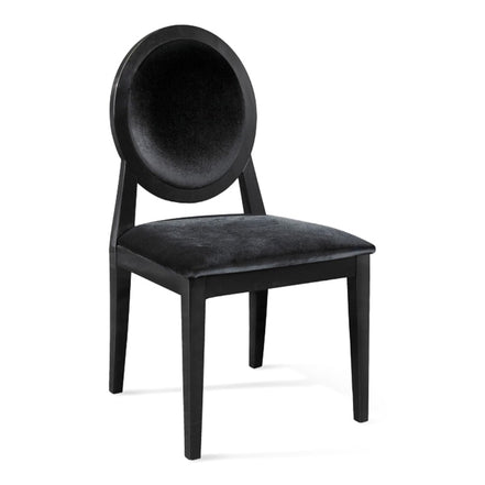 Alice - Transitional Black Lacquer Fabric Dining Chair