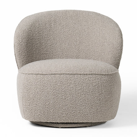 Allis - Glam Grey and Black Fabric Swivel Accent Chair - image 2