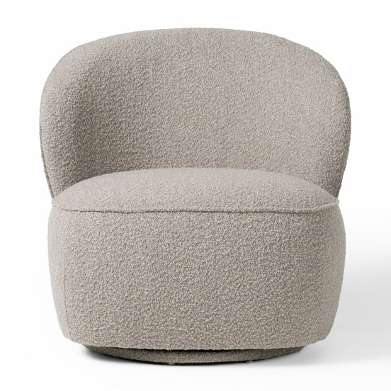 Allis - Glam Grey and Black Fabric Swivel Accent Chair - image 2