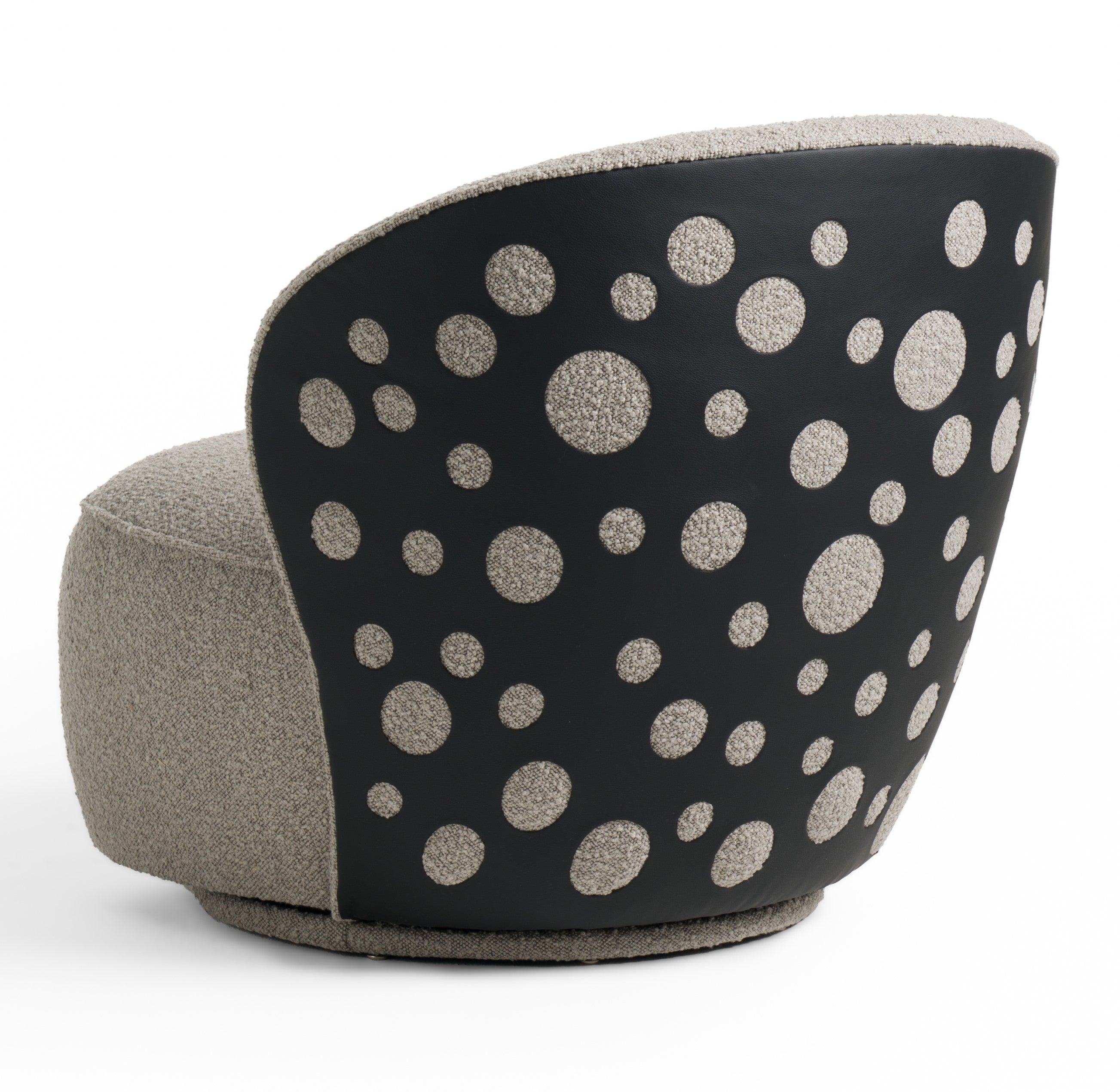 Allis - Glam Grey and Black Fabric Swivel Accent Chair - image 5