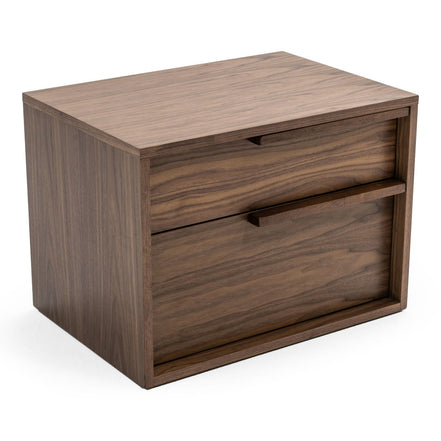 California King Amberlie - Modern White Vegan Leather + Walnut 4-Piece Bedroom Set