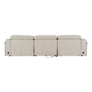 Ambler - Modern Off-White Fabric Sofa w/ 2 Power Recliners - image 3