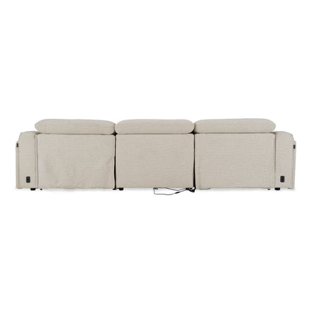 Ambler - Modern Off-White Fabric Sofa w/ 2 Power Recliners - image 3