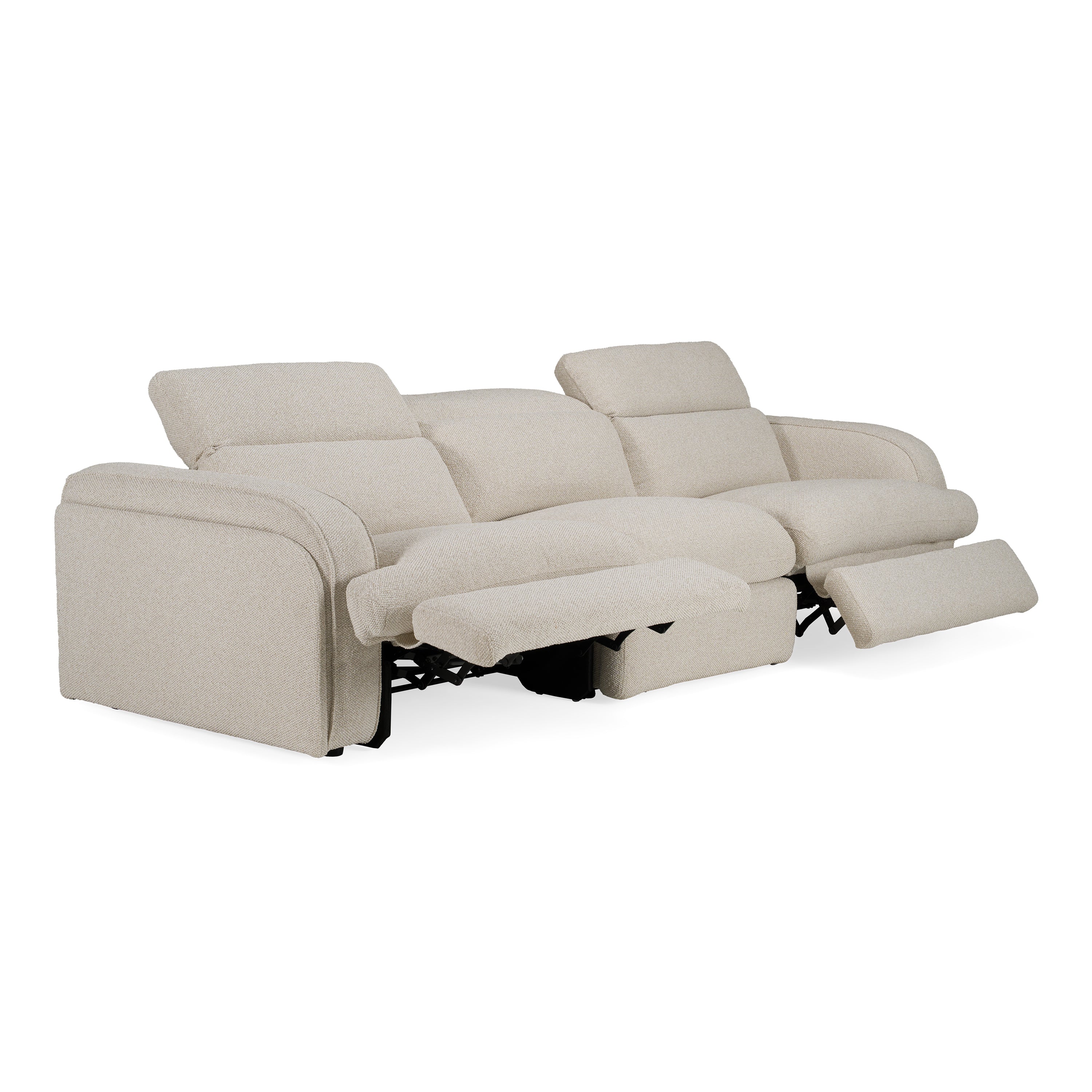 Ambler - Modern Off-White Fabric Sofa w/ 2 Power Recliners - image 4