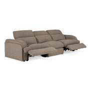 Ambler - Modern Brown Fabric Sofa w/ 2 Power Recliners - image 2