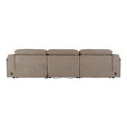 Ambler - Modern Brown Fabric Sofa w/ 2 Power Recliners - image 4