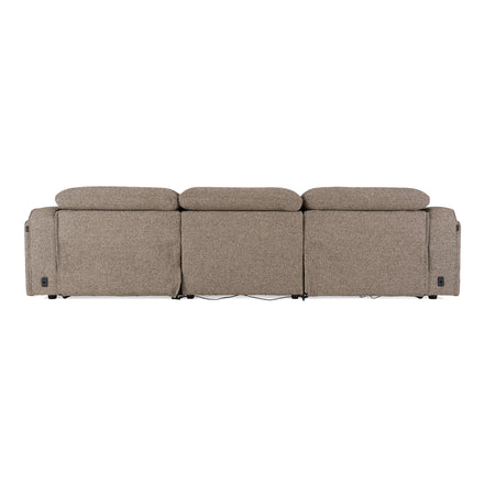 Ambler - Modern Brown Fabric Sofa w/ 2 Power Recliners - image 4