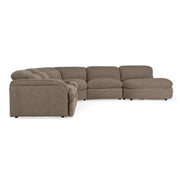 Ambler - Modern Brown Fabric Sectional Sofa w/ 2 Power Recliners Right Facing Chaise - image 2