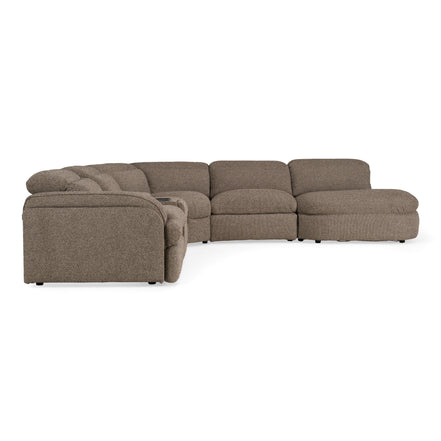 Ambler - Modern Brown Fabric Sectional Sofa w/ 2 Power Recliners Right Facing Chaise - image 2