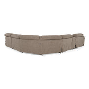 Ambler - Modern Brown Fabric Sectional Sofa w/ 2 Power Recliners Right Facing Chaise - image 4