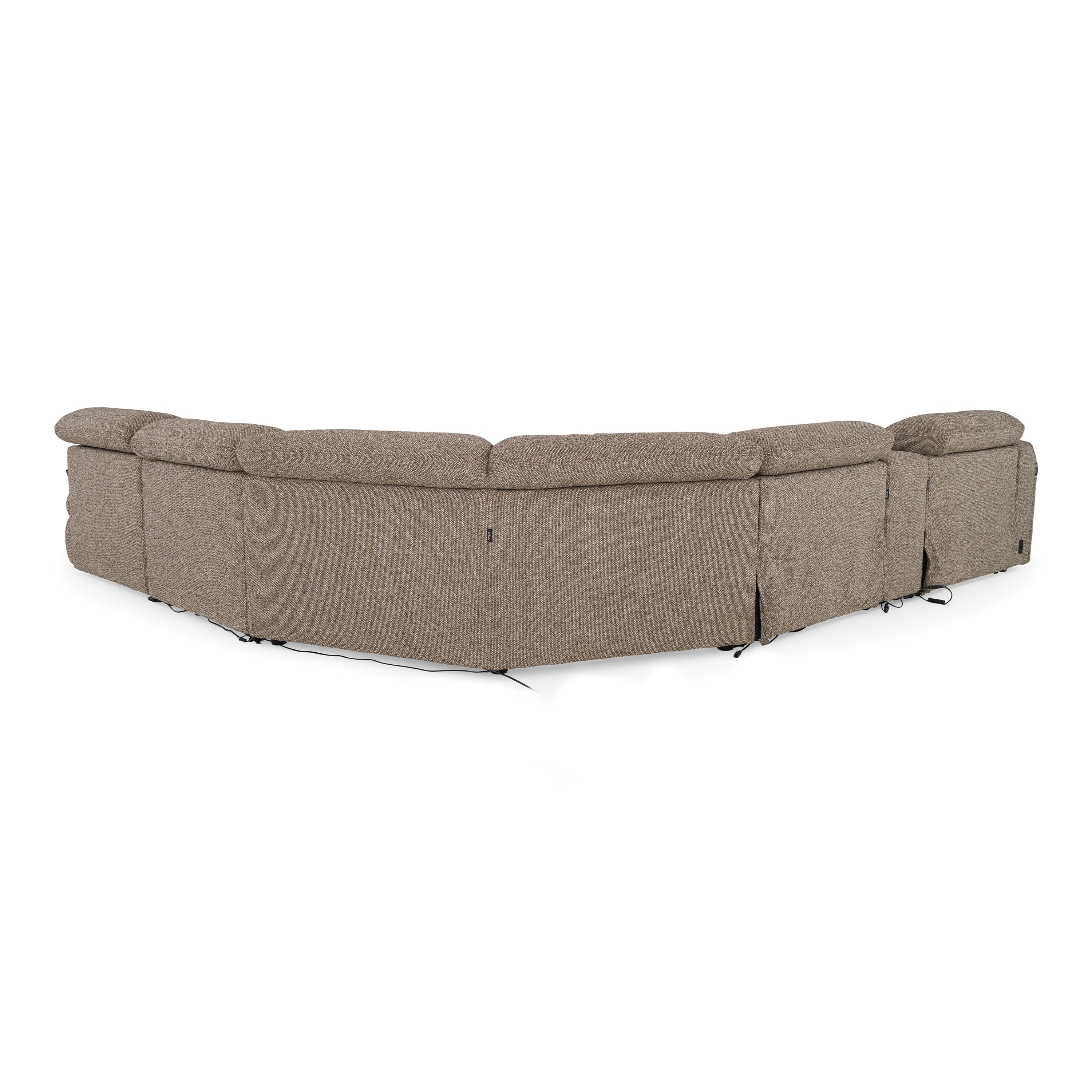 Ambler - Modern Brown Fabric Sectional Sofa w/ 2 Power Recliners Right Facing Chaise - image 4