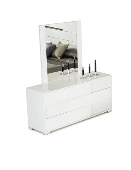 Monza Italian Modern White Mirror