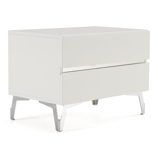 Angela - Italian Modern White Nightstand