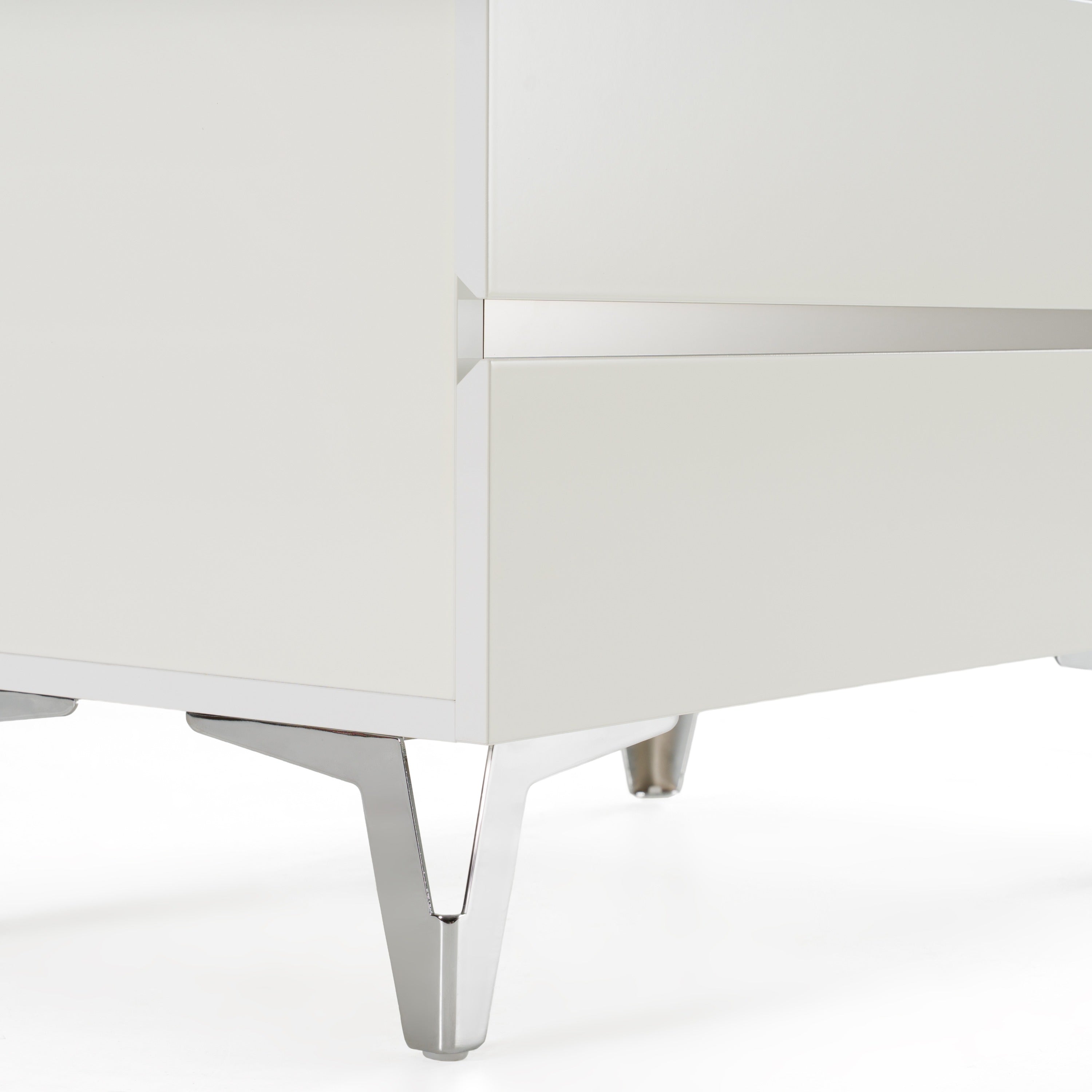 Angela - Italian Modern White Nightstand - image 5