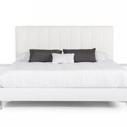 Angela - Eastern King Italian Modern White Eco Leather Bedroom Set - image 2