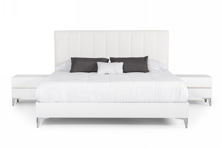 Angela - Eastern King Italian Modern White Eco Leather Bedroom Set - image 2