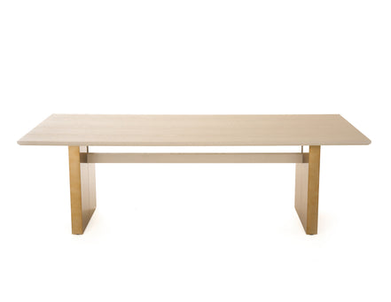 Angus - Modern Cream Ash + Gold Dining Table - image 2