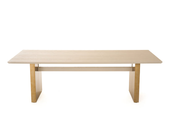 Angus - Modern Cream Ash + Gold Dining Table - image 2