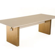 Angus - Modern Cream Ash + Gold Dining Table - image 3