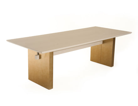Angus - Modern Cream Ash + Gold Dining Table - image 3