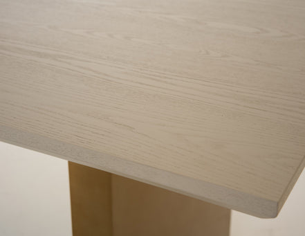 Angus - Modern Cream Ash + Gold Dining Table - image 4