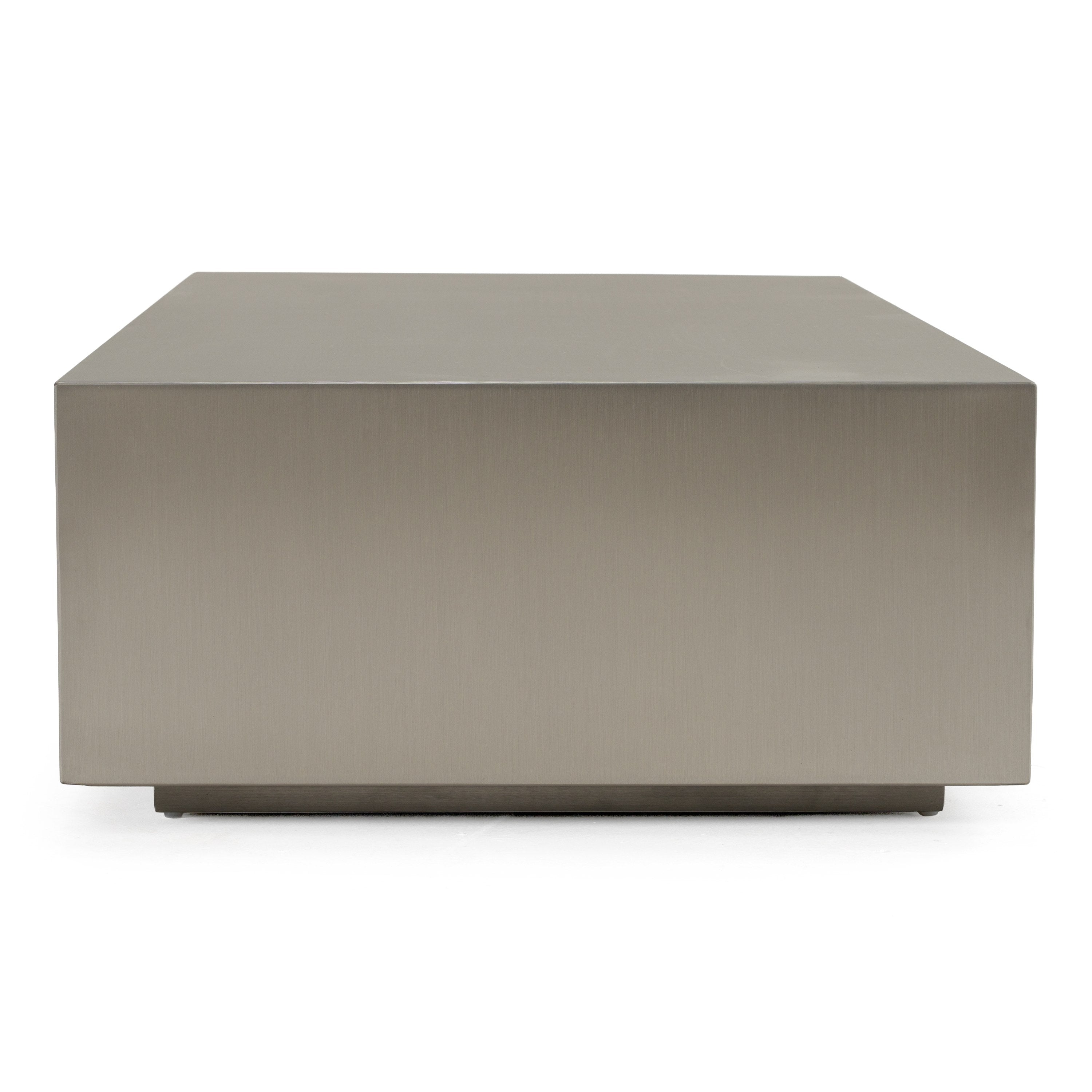 Anvil Modern Brushed Stainless Steel Rectangular Coffee Table - image 2