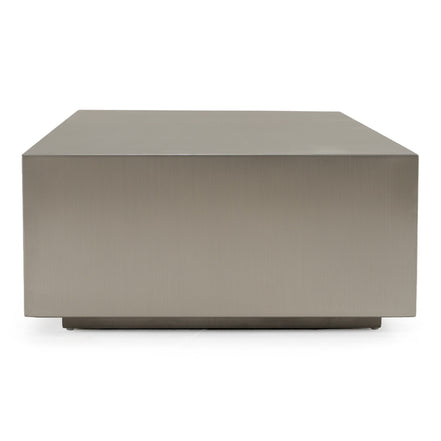 Anvil Modern Brushed Stainless Steel Rectangular Coffee Table - image 2