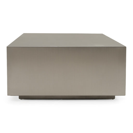 Anvil Modern Brushed Stainless Steel Rectangular Coffee Table - image 2