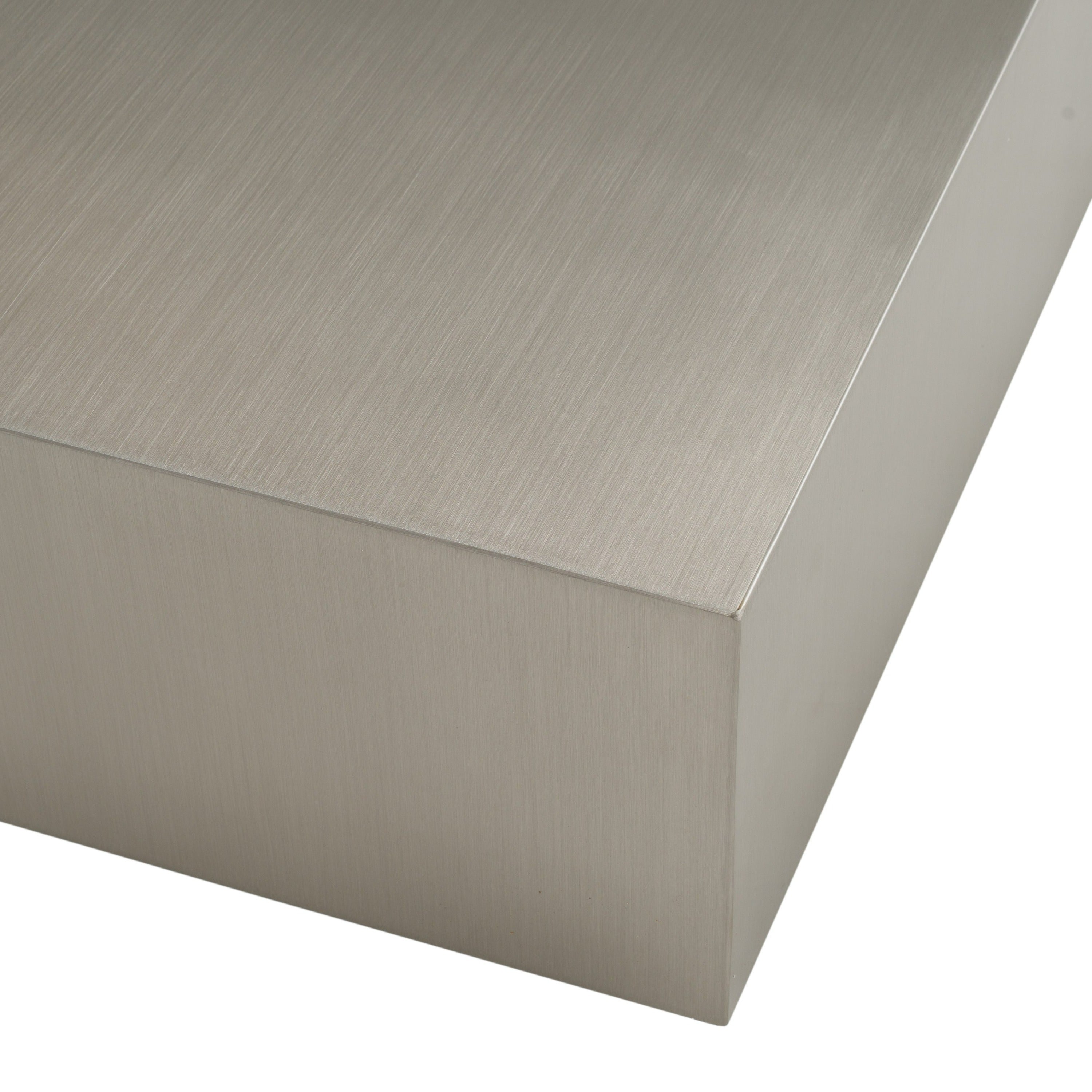 Anvil Modern Brushed Stainless Steel Rectangular Coffee Table - image 3