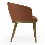 Aragon - Modern Brown Vegan Leather + Brass Dining Chair - image 2
