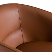 Aragon - Modern Brown Vegan Leather + Brass Dining Chair - image 5