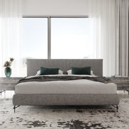 Aria - Italian Modern Grey Fabric Q Bed - image 2