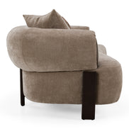 Arnaud - Modern Tan Fabric + Brown Oak Sofa - image 2